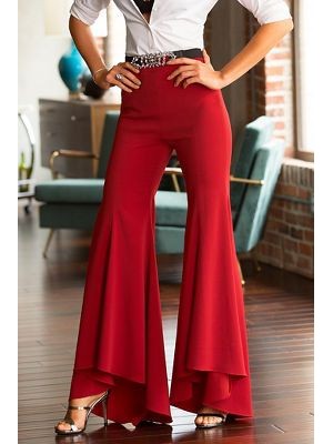 Women's High Waist Fashion Flare Pants  HE1603-02-02