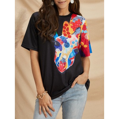 Women's retro printed trendy tops HF1212-02-01