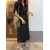 Solid Slit Half Sleeve Belt Lapel Button Down Shirt Dress