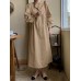 Solid Button Puff Long Sleeve Loose Casual Shirt Dress