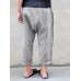 Women Stripe Elastic Waist Side Pockets Harem Pants