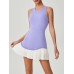 Light Blue Colorblocked Crop Workout Dress Light Blue Colorblocked Crop Workout Dress