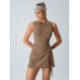 Brown Tie-Waist Sporty Dress Brown Tie-Waist Sporty Dress