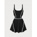 Black Contrast Cutout Tennis Dress - Light Support Black Contrast Cutout Tennis Dress - Light Support