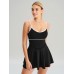 Black Contrast A-Line Sports Dress