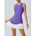 Blue Colorblocked Crop Workout Dress Blue Colorblocked Crop Workout Dress