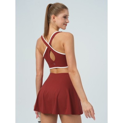 Dark Red Cut-Out Dress
