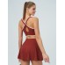 Dark Red Cut-Out Dress