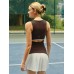 Coffee Colorblocked Crop Workout Dress Coffee Colorblocked Crop Workout Dress