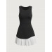 Black Colorblocked Crop Workout Dress Black Colorblocked Crop Workout Dress