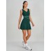 Olive Green Front Zip Line Sport Dress Olive Green Front Zip Line Sport Dress