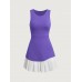 Blue Colorblocked Crop Workout Dress Blue Colorblocked Crop Workout Dress