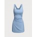 Blue Cut Out Tennis Dress Set
