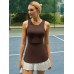 Coffee Colorblocked Crop Workout Dress Coffee Colorblocked Crop Workout Dress