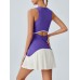 Blue Colorblocked Crop Workout Dress Blue Colorblocked Crop Workout Dress