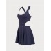 Navy Contrast Cut-Out Dress Navy Contrast Cut-Out Dress