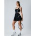 Black Contrast Cutout Tennis Dress - Light Support Black Contrast Cutout Tennis Dress - Light Support