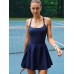 Navy Scoop-Neck Tennis Skirt Navy Scoop-Neck Tennis Skirt