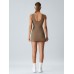 Brown Tie-Waist Sporty Dress Brown Tie-Waist Sporty Dress