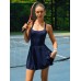 Navy Scoop-Neck Tennis Skirt Navy Scoop-Neck Tennis Skirt