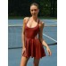 Dark Red Cut-Out Dress
