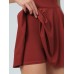 Dark Red Collar Backless Tennis Dress - Light Support Dark Red Collar Backless Tennis Dress - Light Support