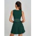 Olive Green Front Zip Line Sport Dress Olive Green Front Zip Line Sport Dress