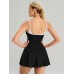Black Contrast A-Line Sports Dress