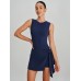Navy Blue Wrap Tie Skort Romper Navy Blue Wrap Tie Skort Romper