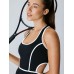 Black Contrast Cutout Tennis Dress - Light Support Black Contrast Cutout Tennis Dress - Light Support