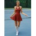 Dark Red Collar Backless Tennis Dress - Light Support Dark Red Collar Backless Tennis Dress - Light Support
