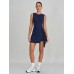 Navy Blue Wrap Tie Skort Romper Navy Blue Wrap Tie Skort Romper