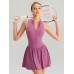 Purple Front Zip Line Sport Dress Purple Front Zip Line Sport Dress