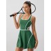 Green Contrast Cutout Tennis Dress - Light Support Green Contrast Cutout Tennis Dress - Light Support