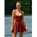 Dark Red Cut-Out Dress