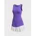 Blue Colorblocked Crop Workout Dress Blue Colorblocked Crop Workout Dress